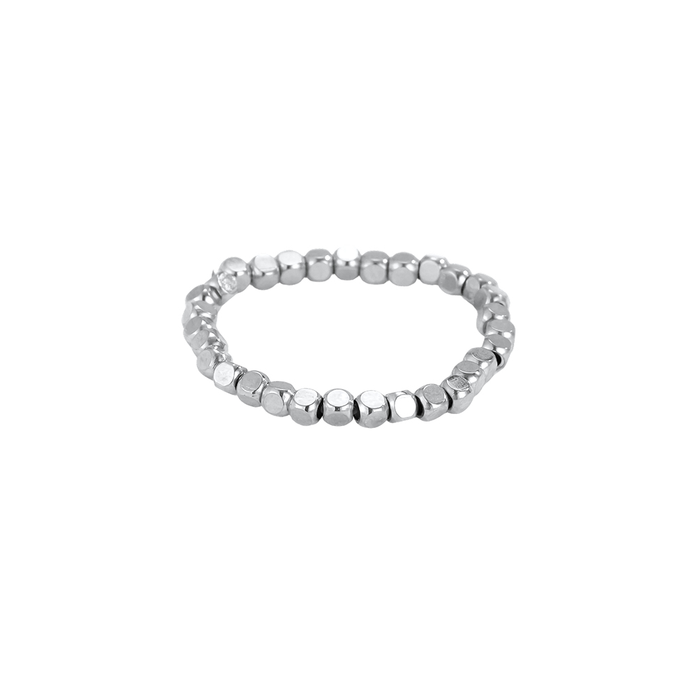 Edelstahl Ring Verstellbarer Elastic kleinen quadratischen 
