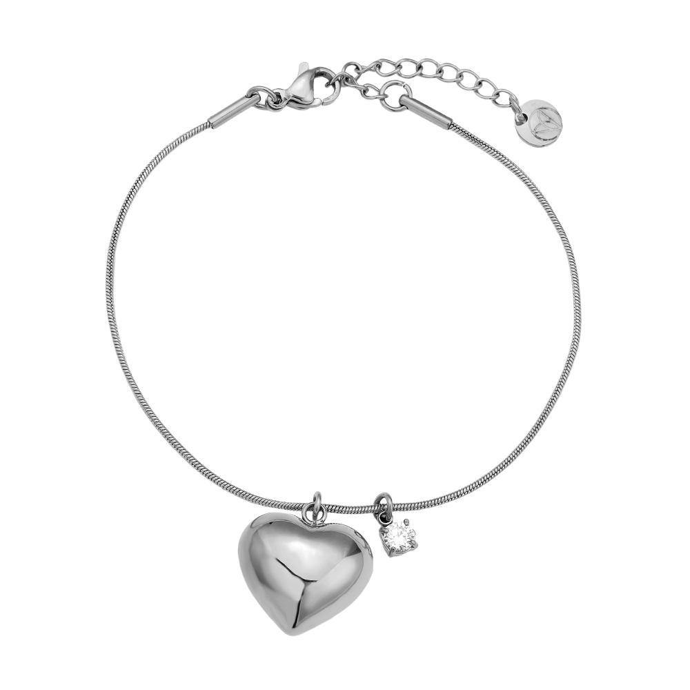 Edelstahl Armkette 16cm Heart And Diamond Dot
