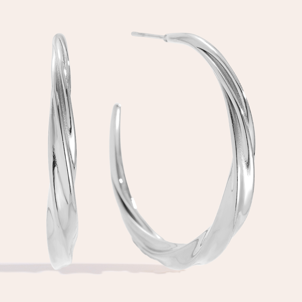 Edelstahl Ohrringe 45mm Classic Twist