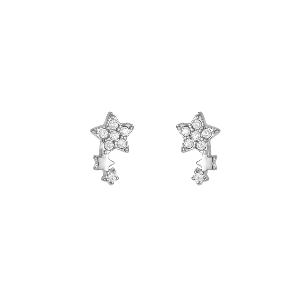 Edelstahl Ohrringe 8mm Zirkonia Stern