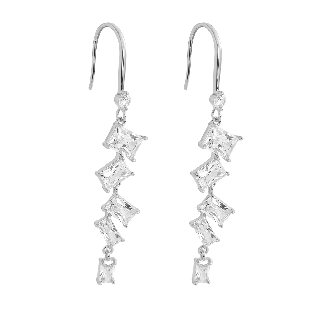 Vergoldete Ohrringe 5.5cm viele Zirkonia