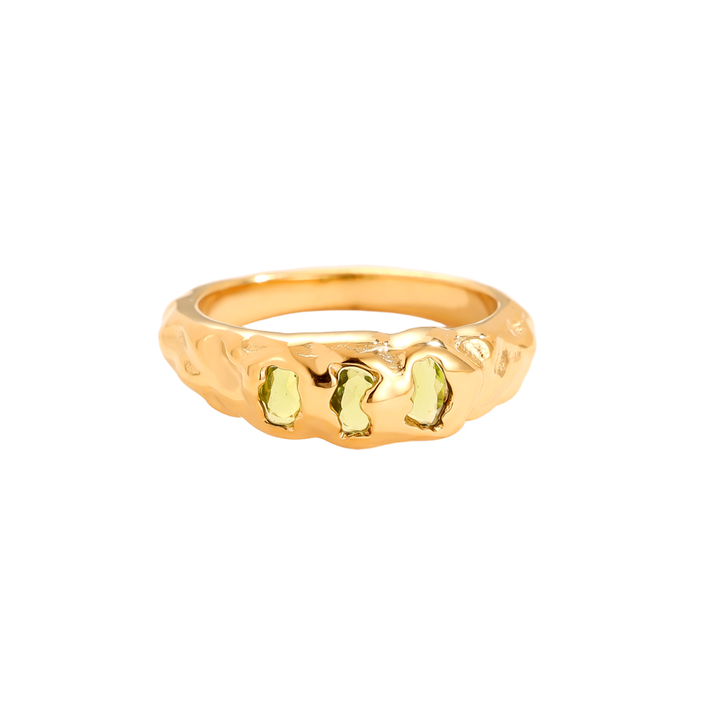Edelstahl Ring Three Diamonds