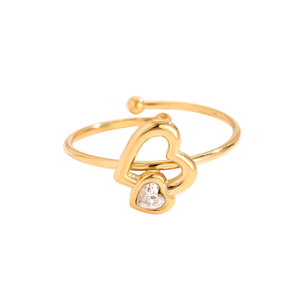 Edelstahl Ring Sweet Hearts