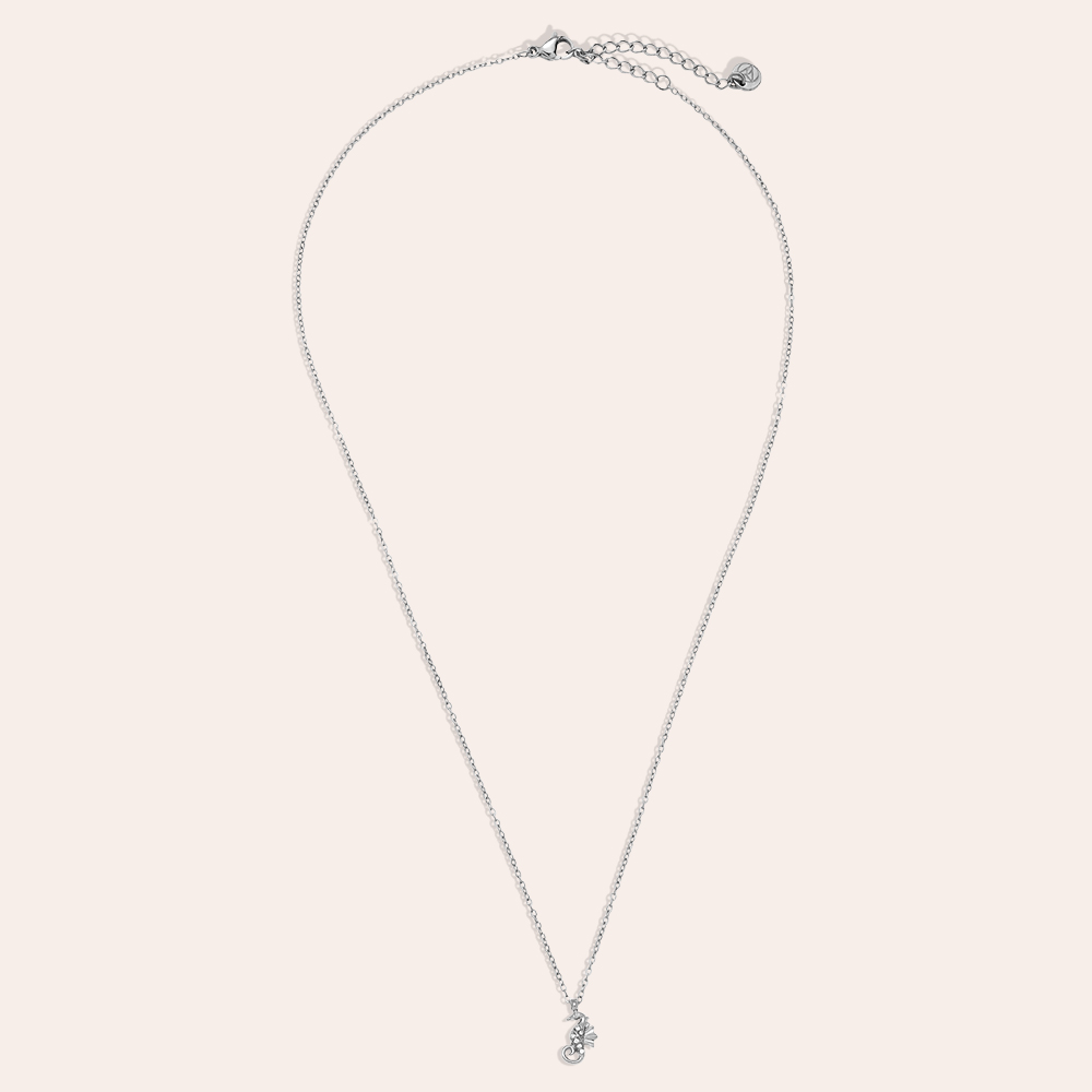 Edelstahl Halskette 40cm Diamond Sea Horse
