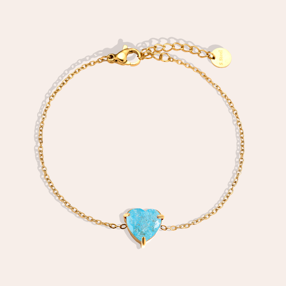 Edelstahl Armband 16cm Multi Color Diamond Heart