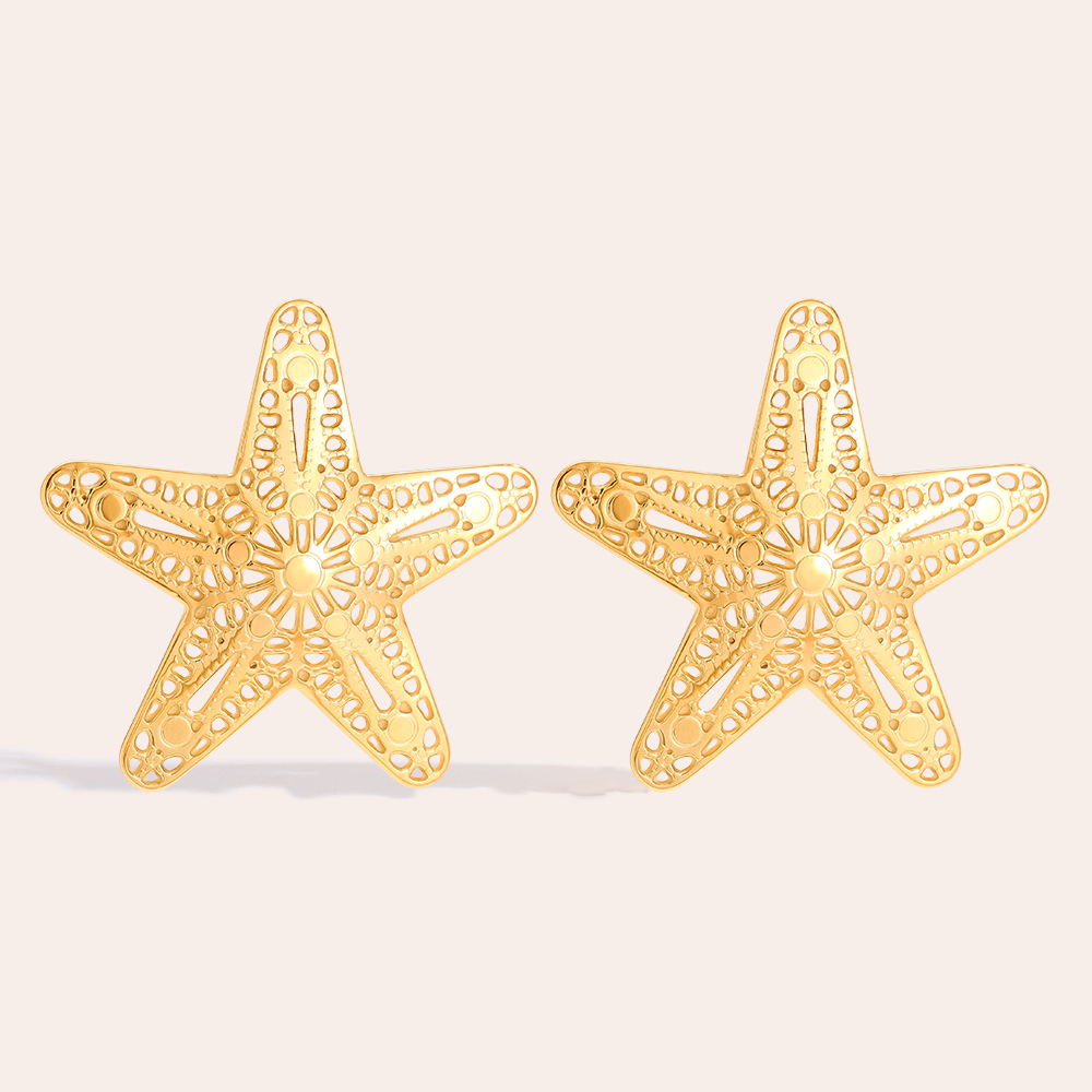 Edelstahl Ohrringe 45mm Nice Sea Star
