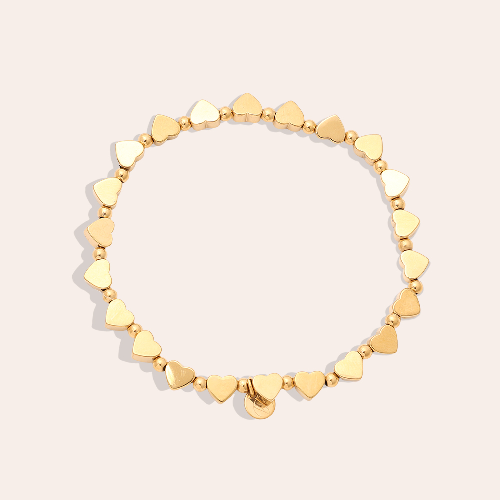 Edelstahl Armkette Elastic Heart Chain