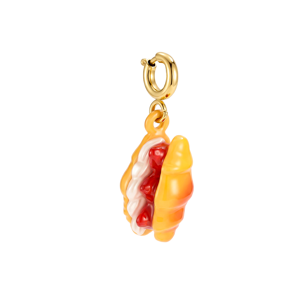Edelstahl Pendant 25mm Hotdog mit Federverschluss
