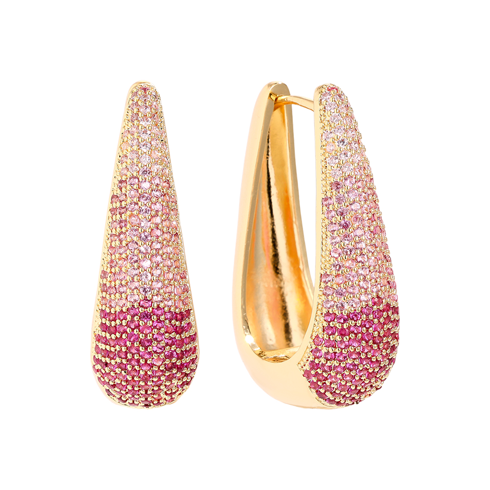 Vergoldete Ohrringe 3.2cm Drop Diamond