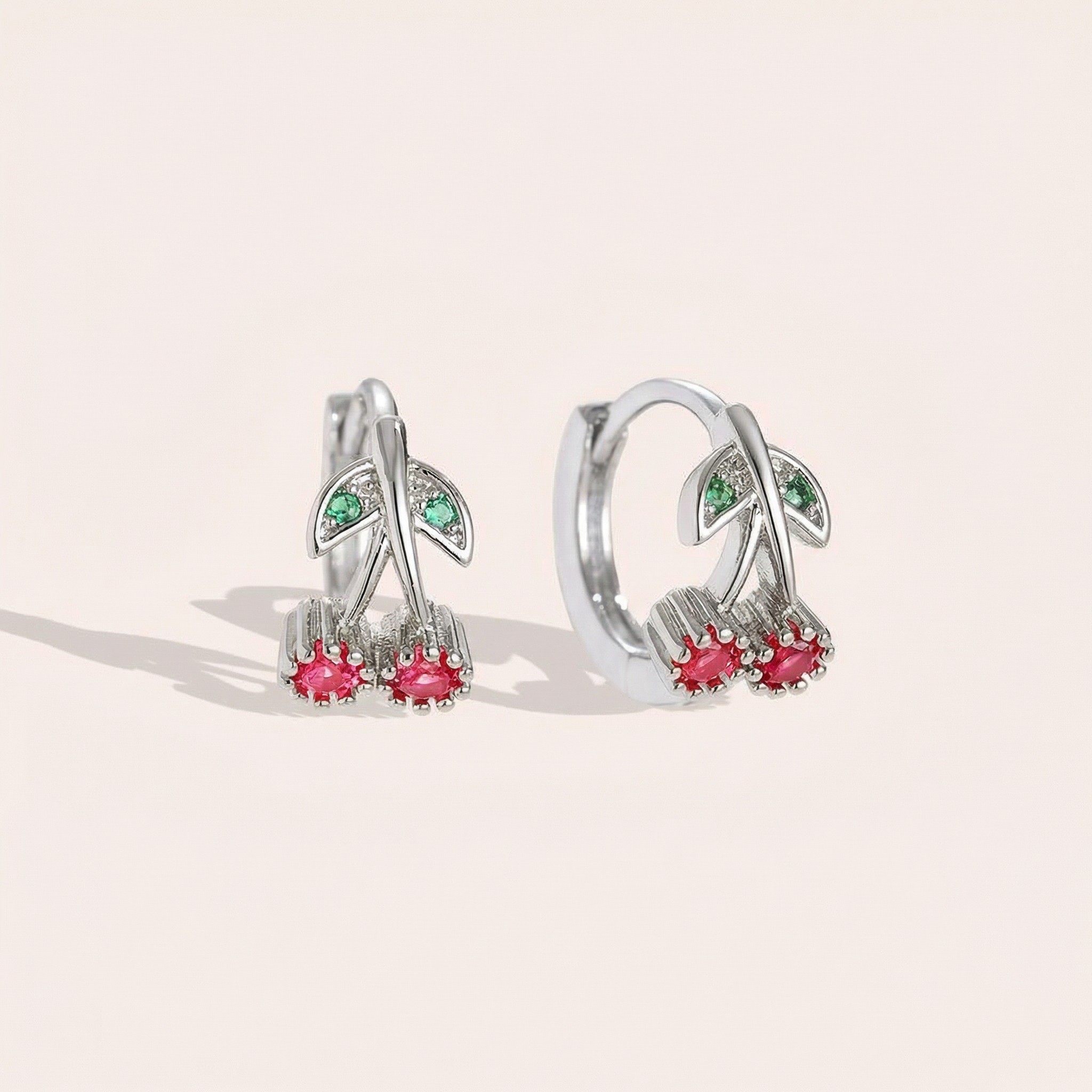 Vergoldete Ohrringe 12mm Mini Diamond Cherry Hoop