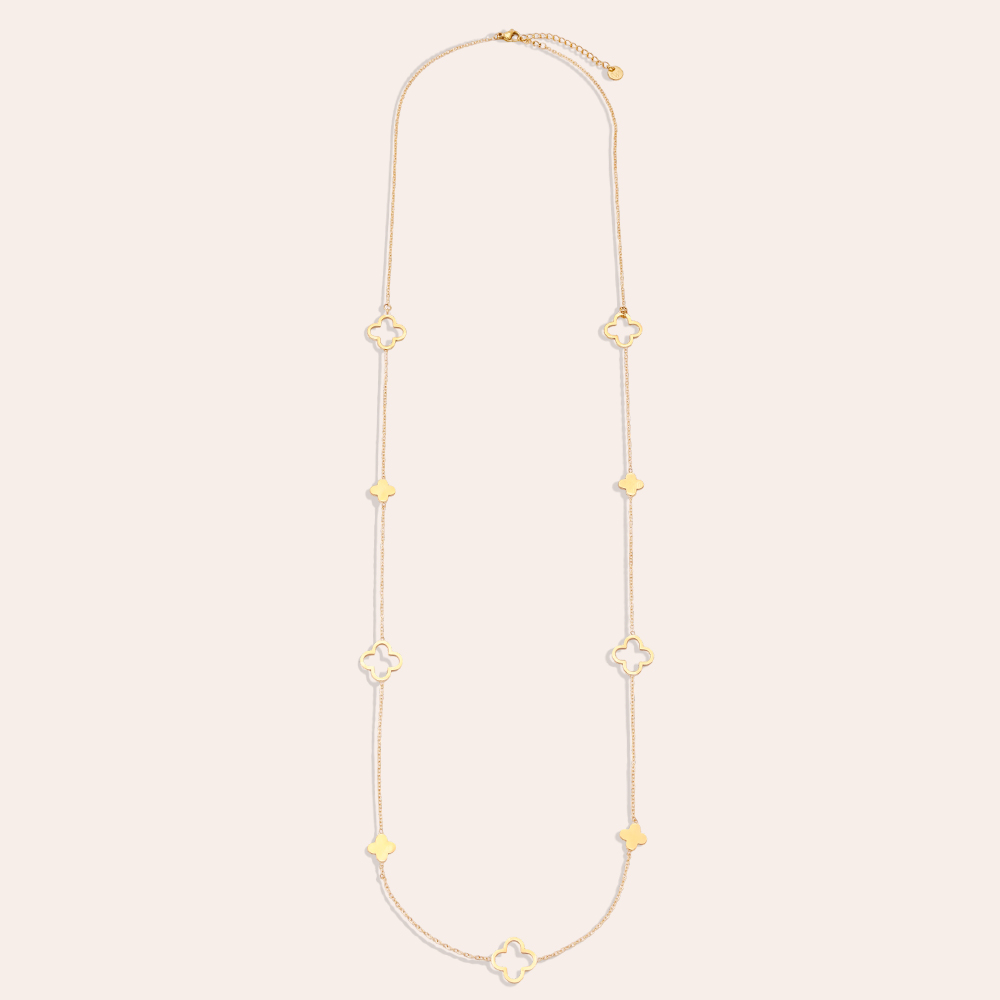 Edelstahl Halskette 80cm einige besondere schlichtes Kleeblatt  