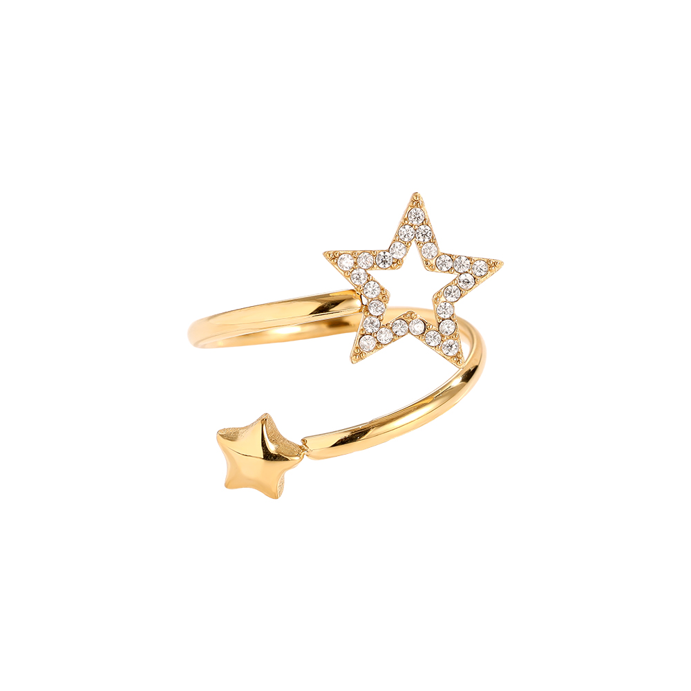 Edelstahl Ring Verstellbarer Sternchen Hug