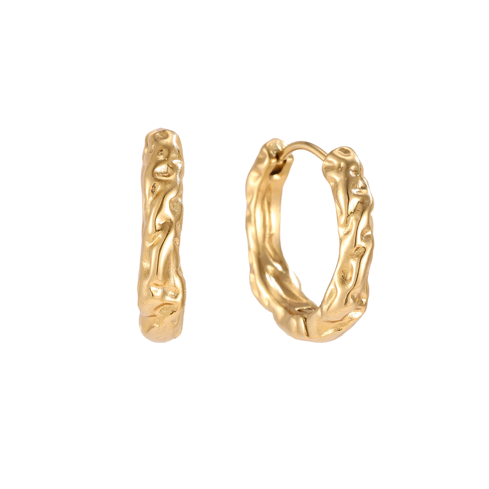 Edelstahl Ohrringe 20mm unregelmäßige goldene Creolen  