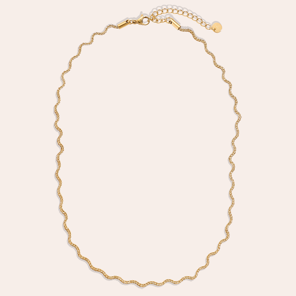 Edelstahl Halskette 38cm Nice Wave Chain