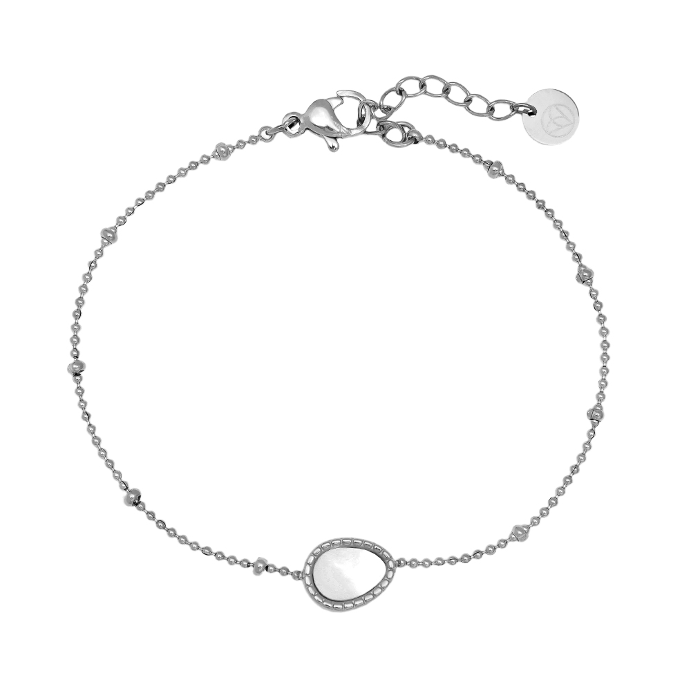 Edelstahl Armband 17cm Shell Oval