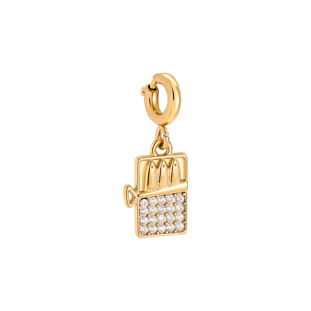 Edelstahl Pendant 20mm Spring Clasp Diamond Box