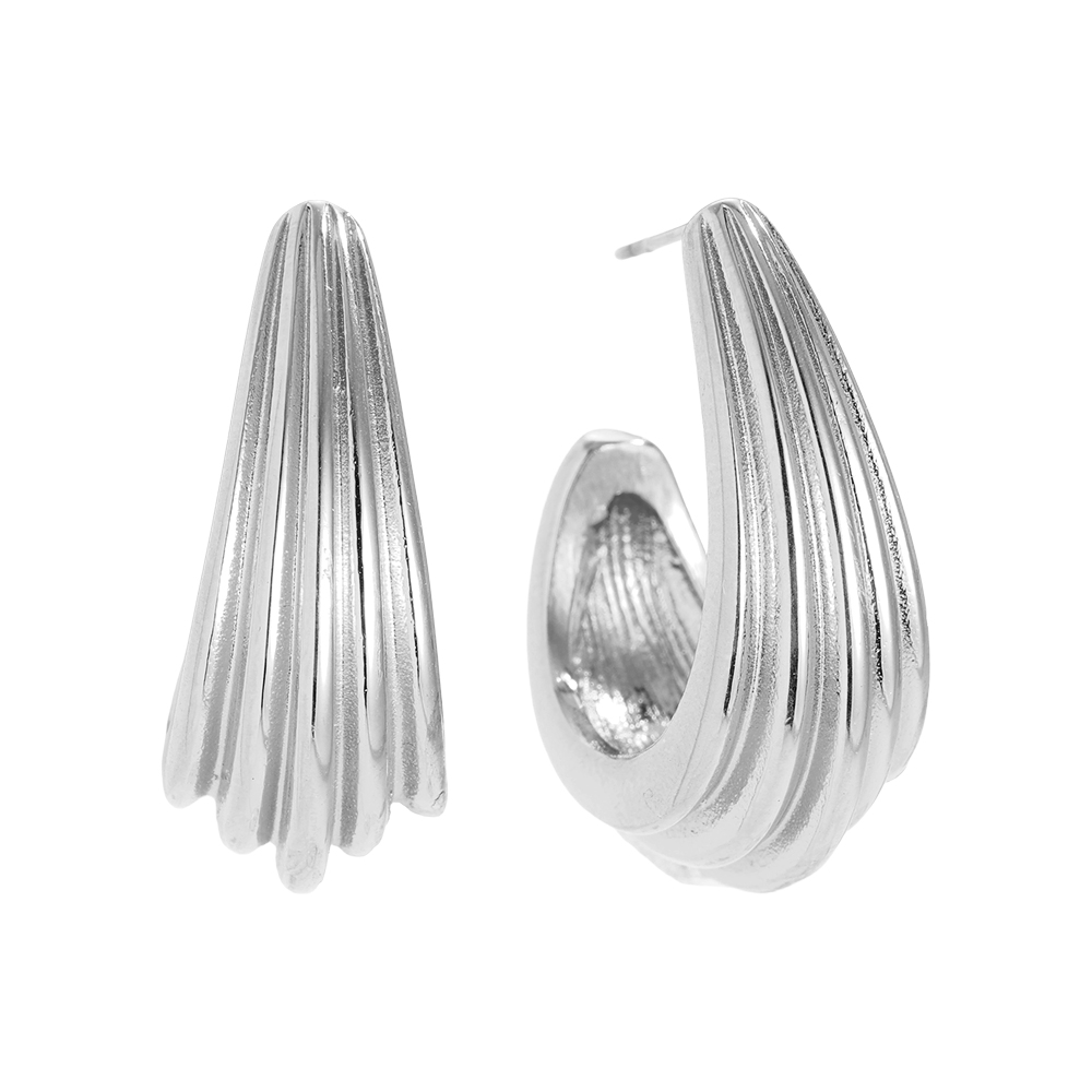 Edelstahl Ohrringe 30mm Pro Elegance Flow
