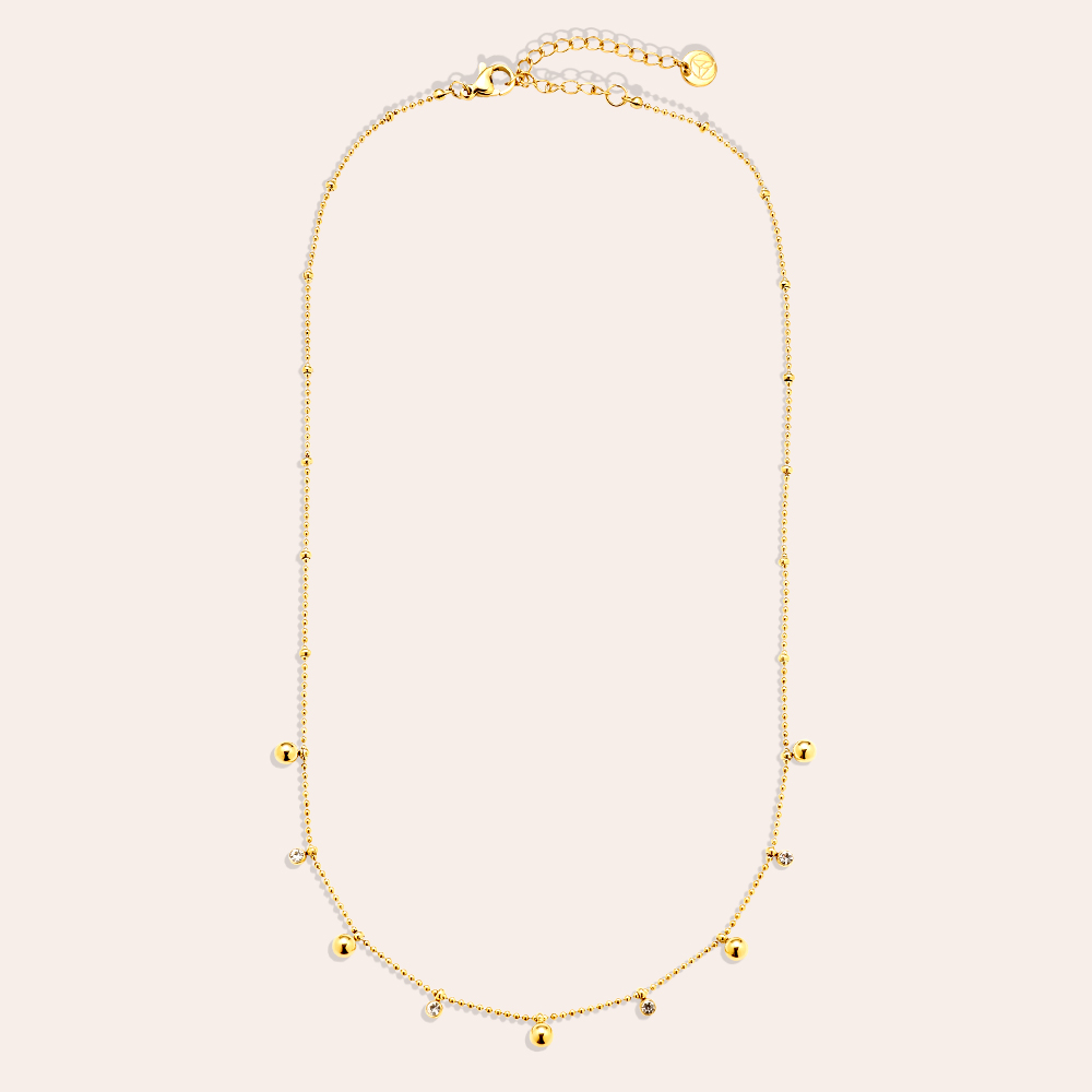 Edelstahl Halskette 40cm Dots And Diamond Dots