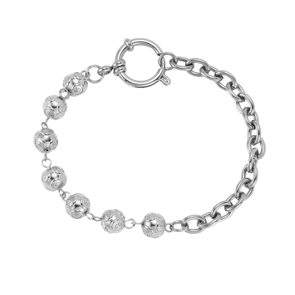 Edelstahl Armband 19cm Kugeln mit besonderem Design