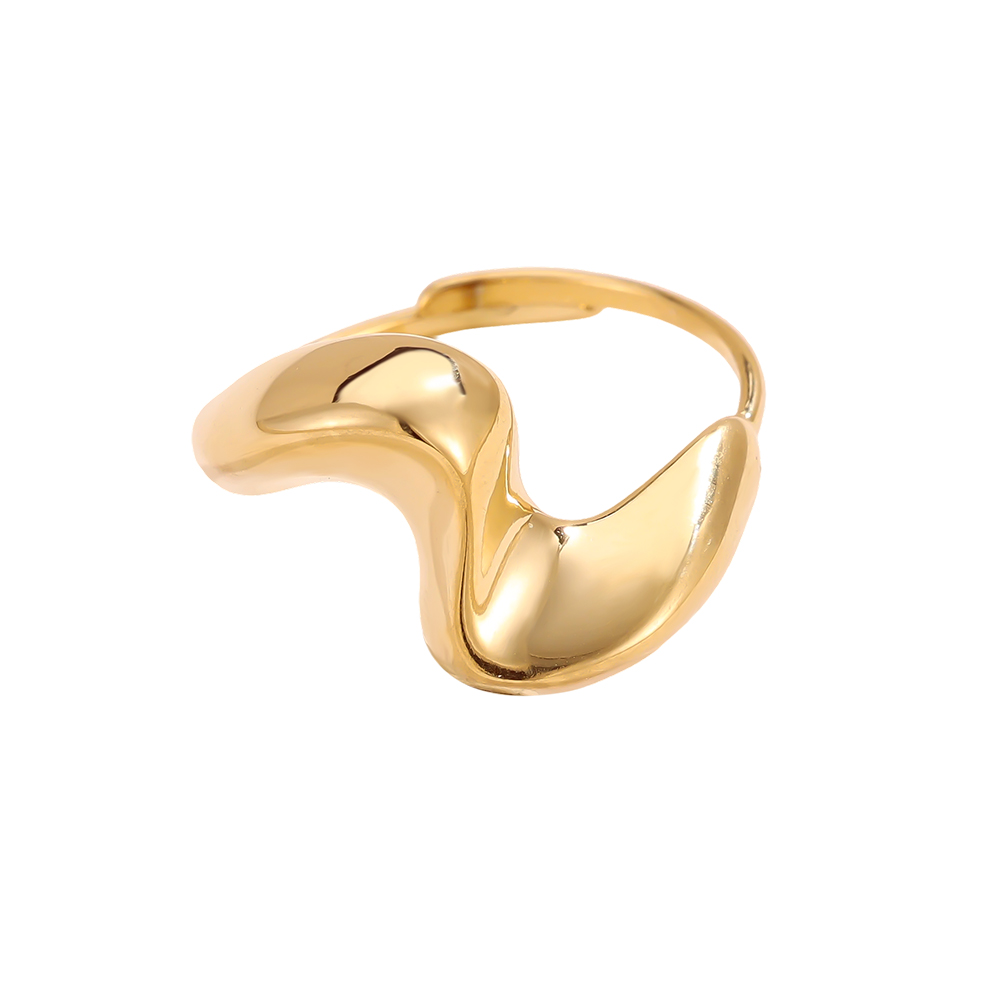 Edelstahl Ring Verstellbarer reliefartige Wellen