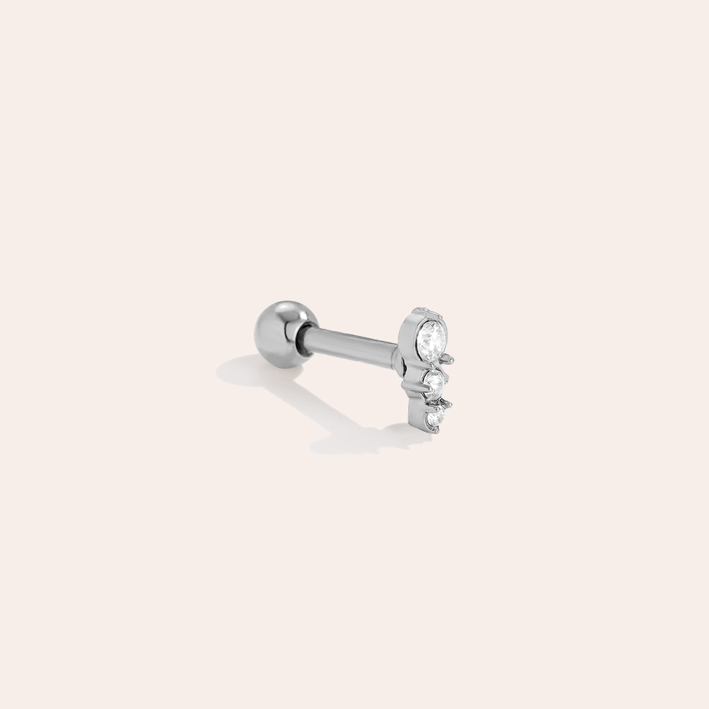 Edelstahl Piercing 5mm Three Dots