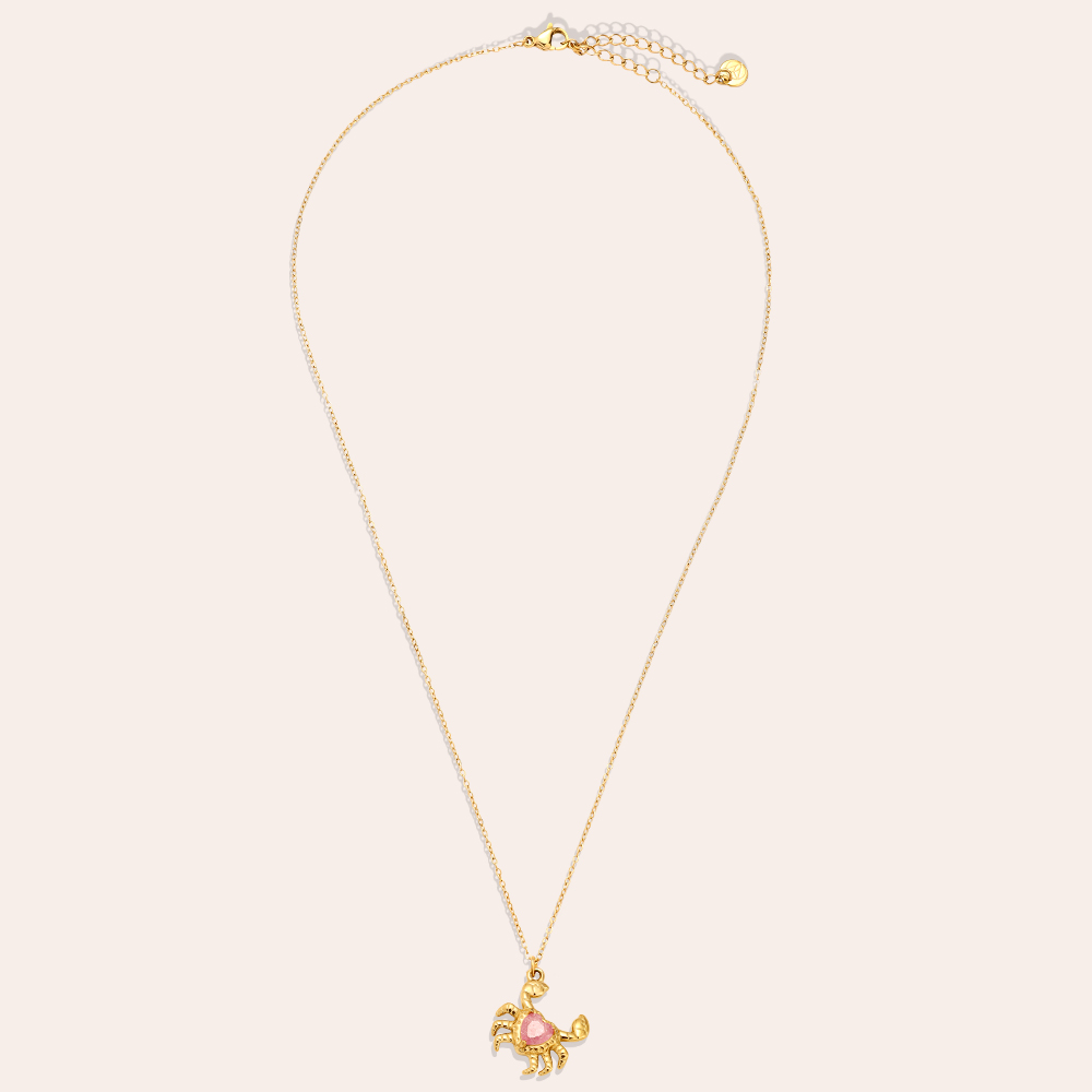 Edelstahl Halskette 43cm Crab And Diamond