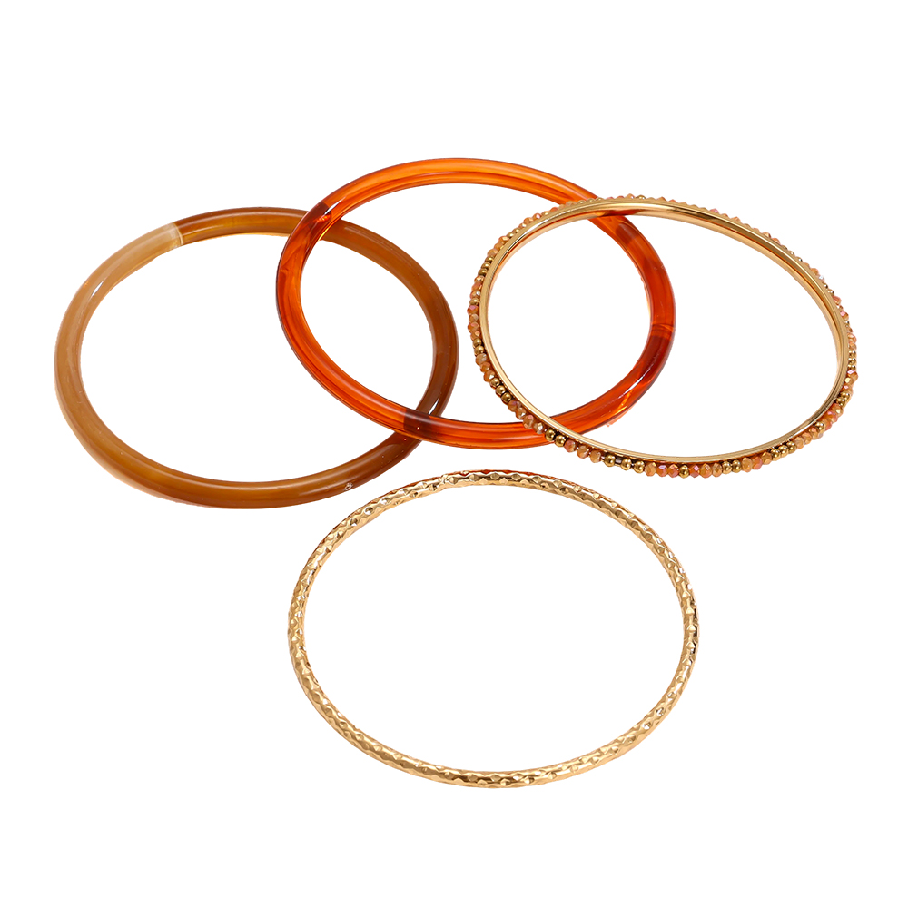 Edelstahl Armreif Set 6.5cm Breite 4er Acryl 
