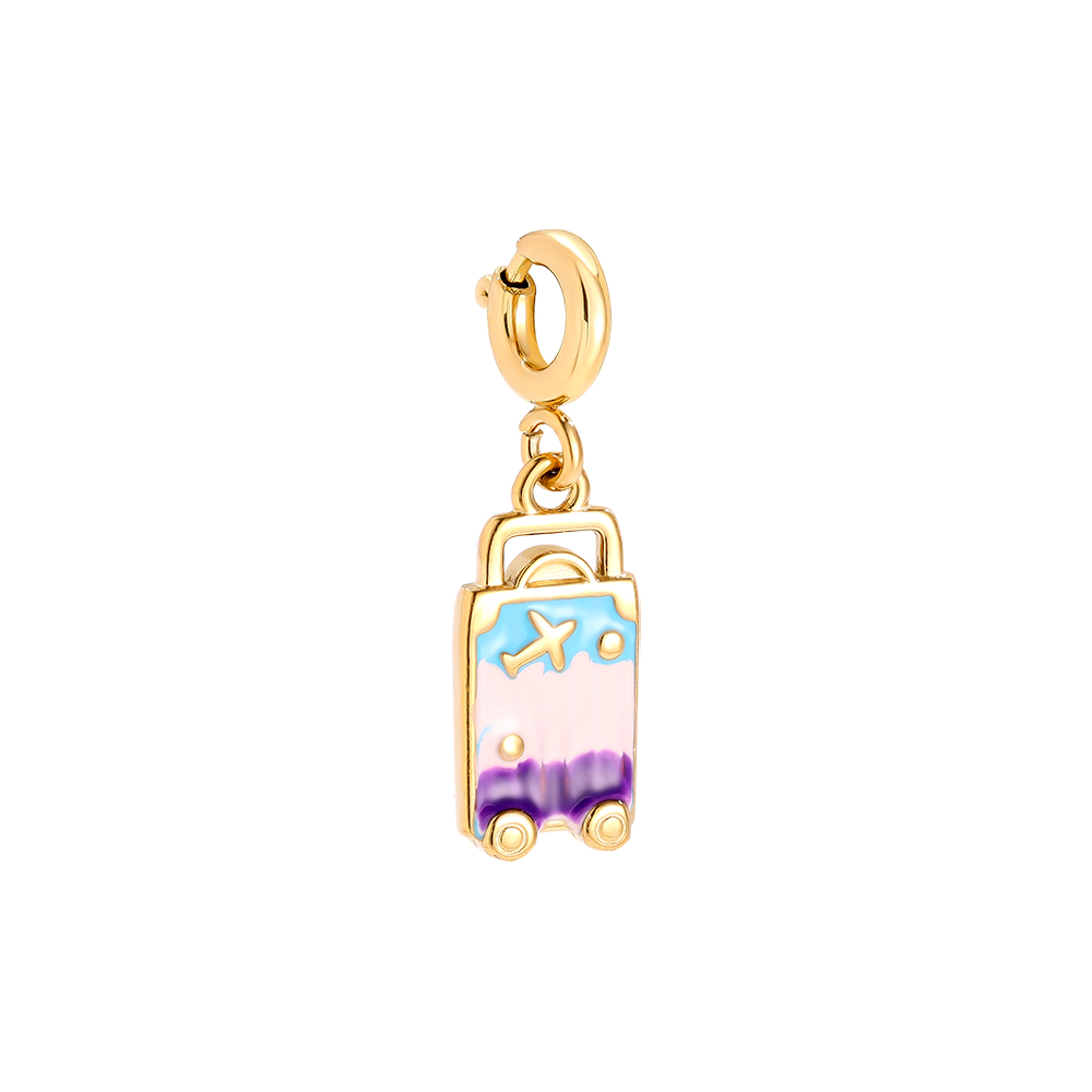 Edelstahl Pendant 14mm Spring Clasp Colorful Luggage
