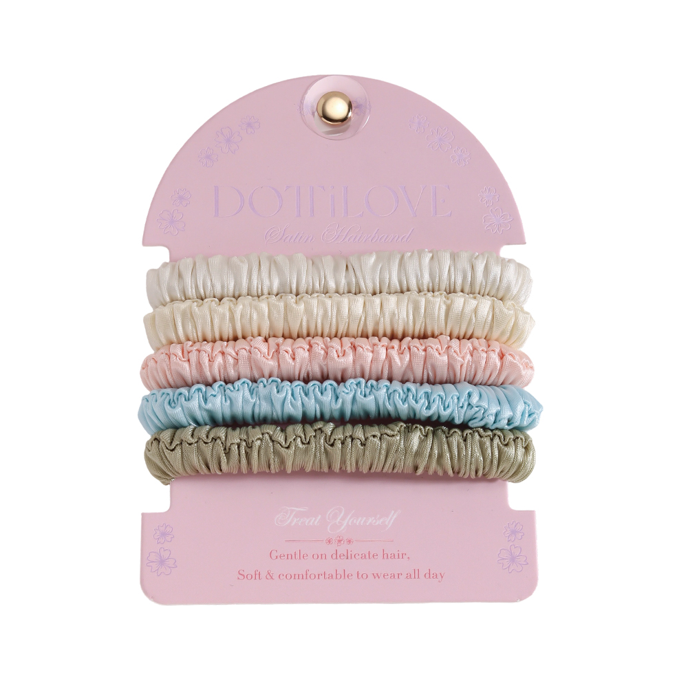 5 Stk. Pastel Satin Scrunchie Set 