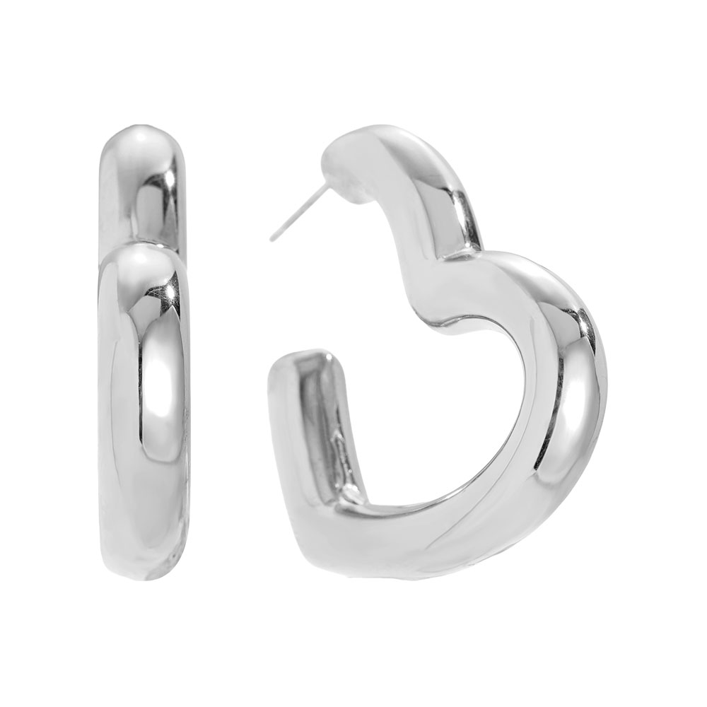 Edelstahl Ohrringe 4cm Great Heart Hoop