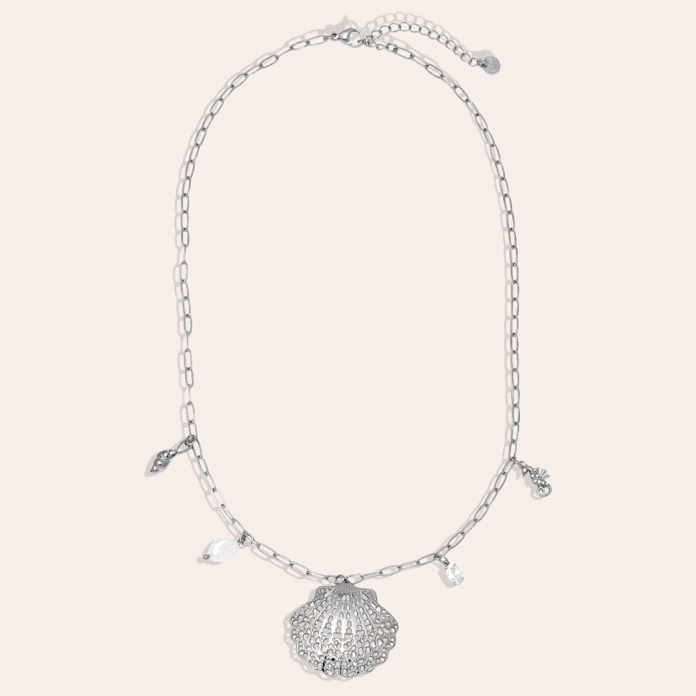 Edelstahl Halskette 42cm Ocean And Charms