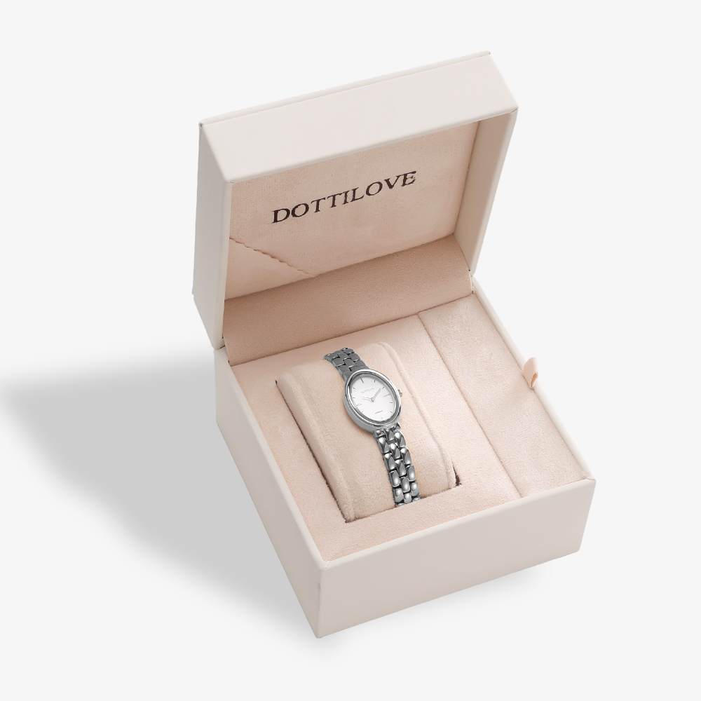 Edelstahl Uhr Oval