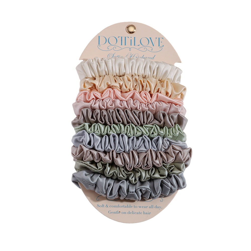 10 Stk. Große satin scrunchie set