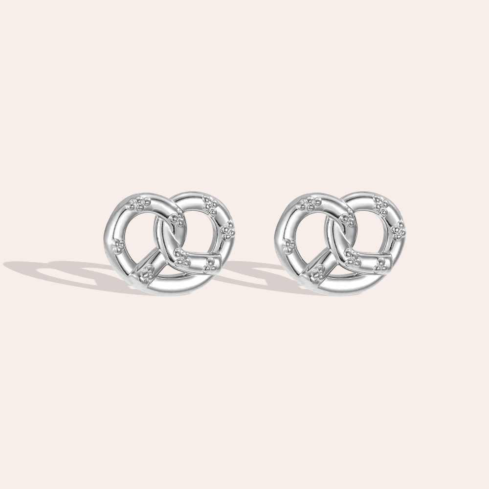 Edelstahl Ohrringe 15mm Pretzel