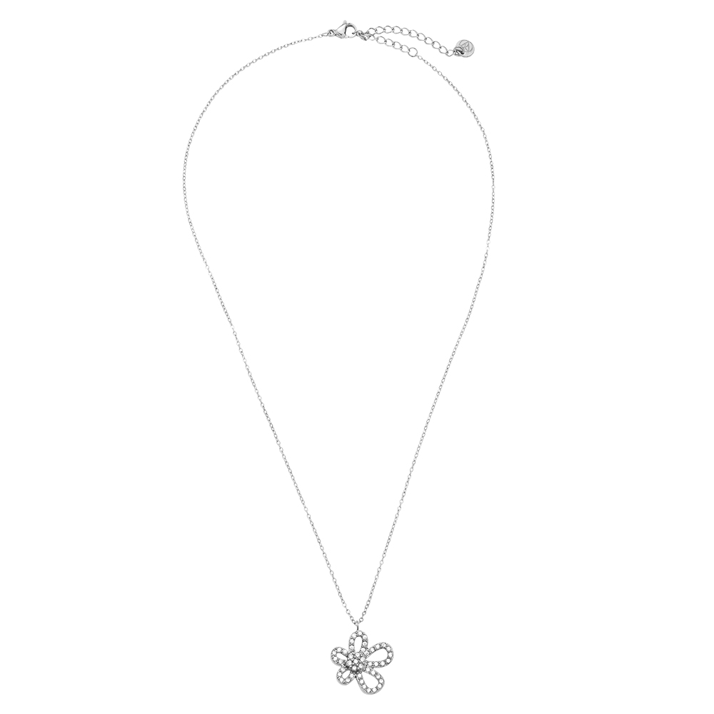 Edelstahl Halskette 40cm Cool Diamond Flower