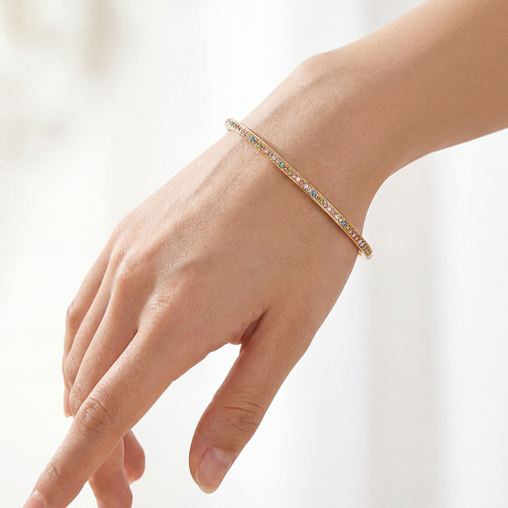 Edelstahl Armreif 6.5cm Diameter Casual Diamond