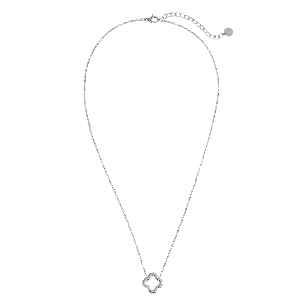Edelstahl Halskette 40cm Glückskleeblatt