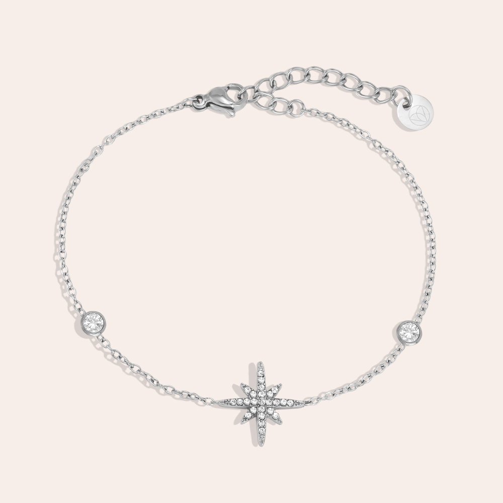 Edelstahl Armband 17cm Großer Wagen mit Zirkonia