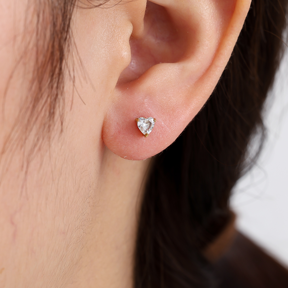 Edelstahl Piercing 5mm Mini Diamond Heart