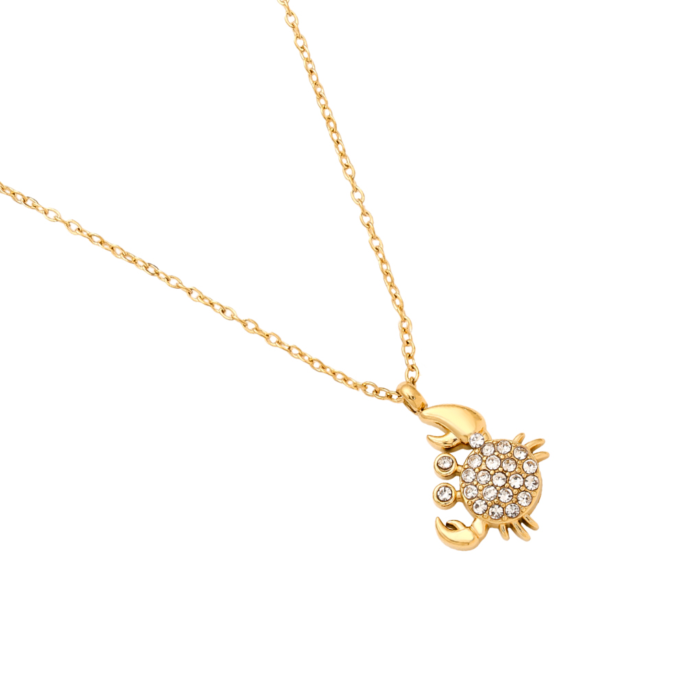 Edelstahl Halskette 40cm Diamond Crab
