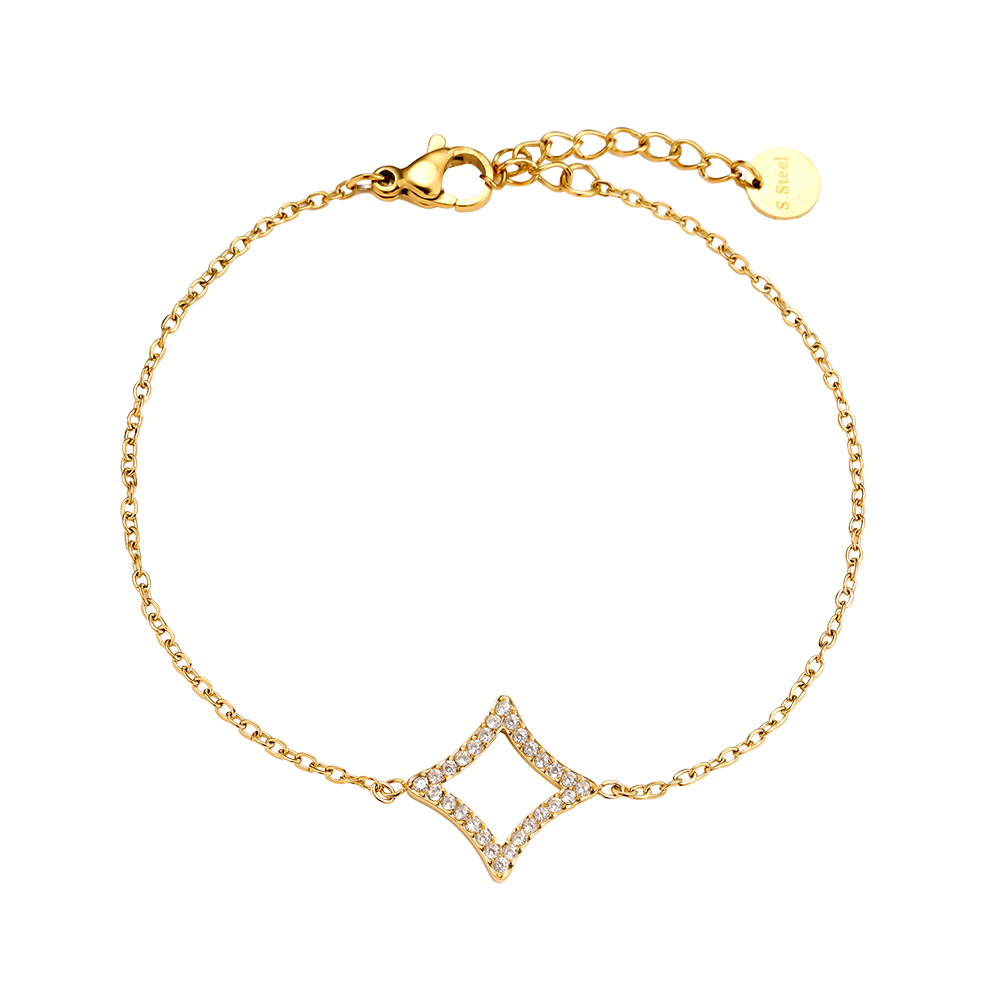 Edelstahl Armband 17cm Diamond Rhombus