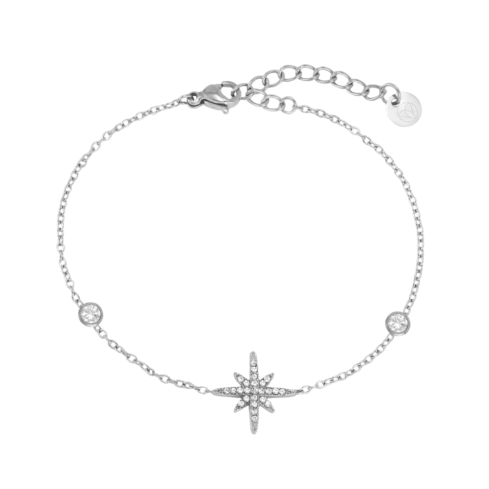 Edelstahl Armband 17cm Großer Wagen mit Zirkonia