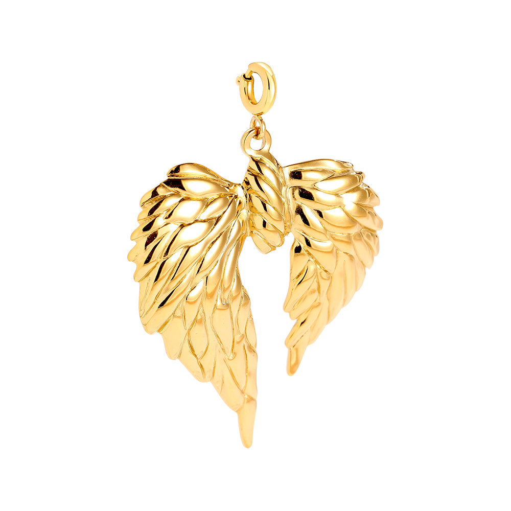Edelstahl Pendant 4cm Spring Clasp Angel Wings