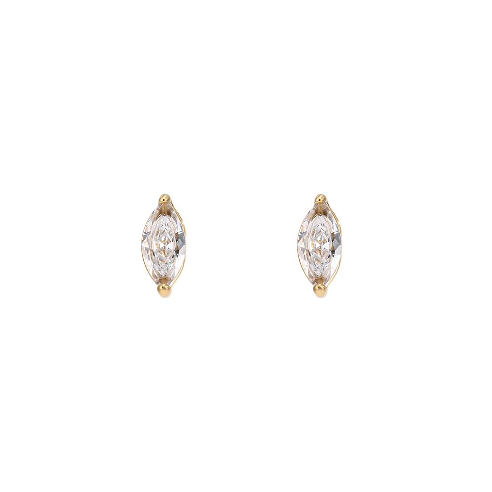 Edelstahl Ohrringe 2.9mm Zirkonia Auge 