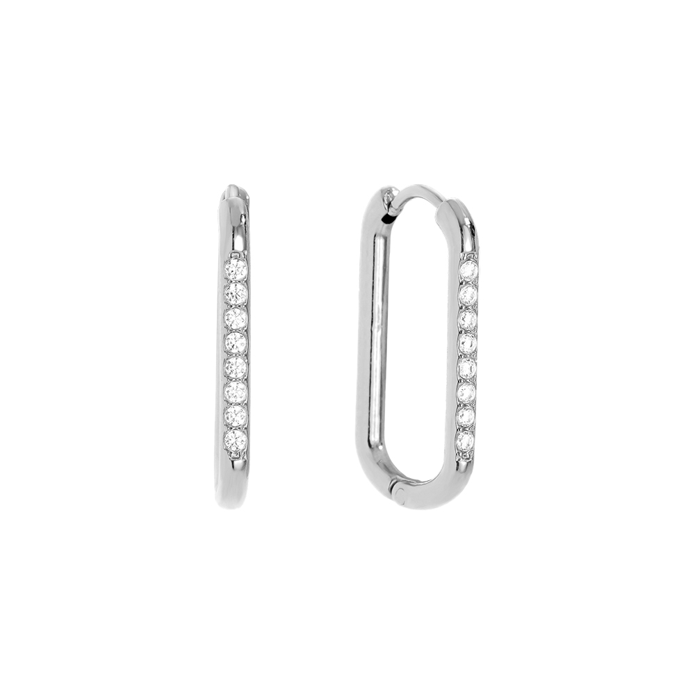 Edelstahl Ohrringe 2cm Simple Diamond Hoop
