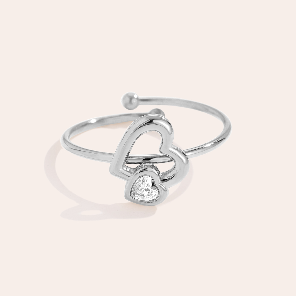 Edelstahl Ring Sweet Hearts