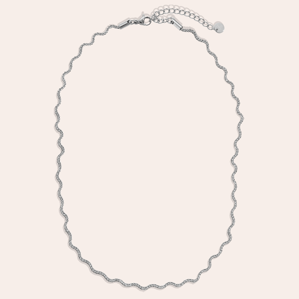 Edelstahl Halskette 38cm Nice Wave Chain