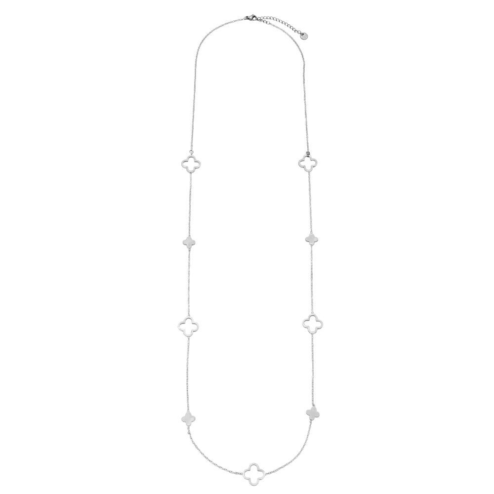 Edelstahl Halskette 80cm einige besondere schlichtes Kleeblatt  