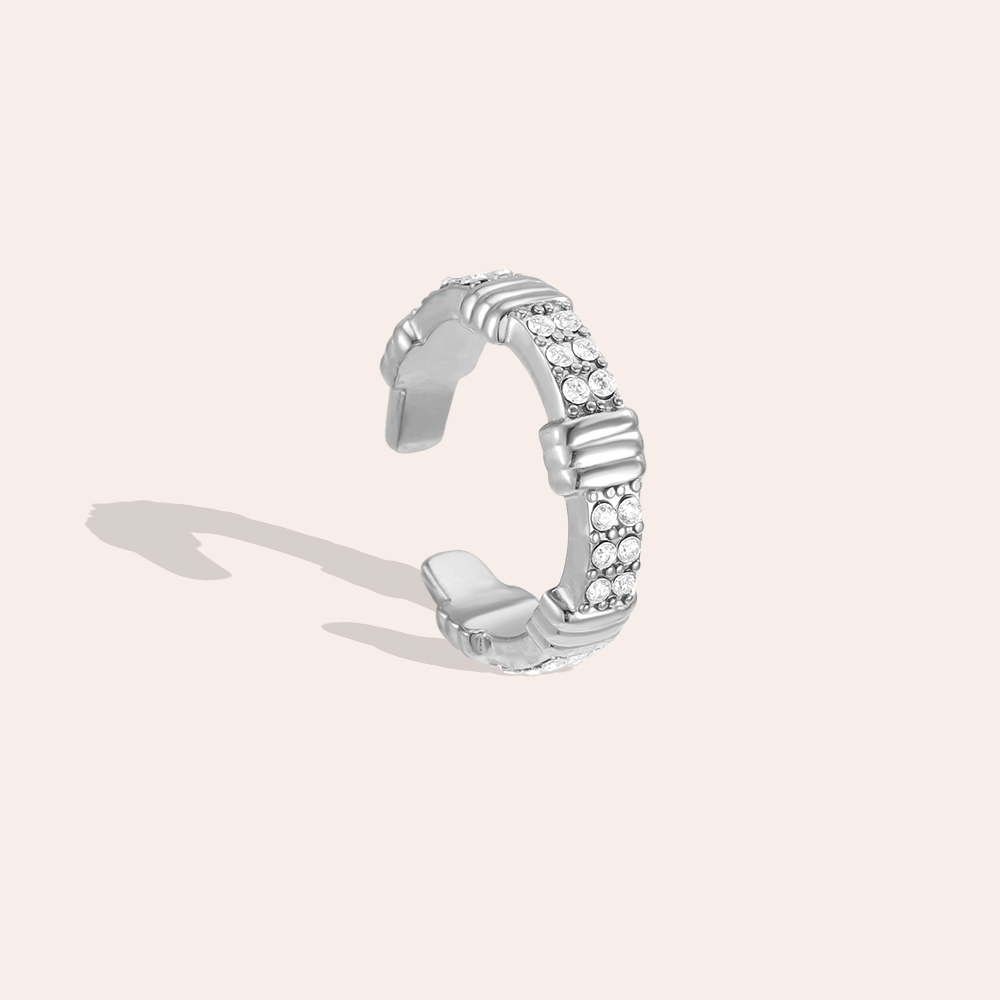 Edelstahl Ear-cuffs 15mm Designstark Zirkonia  