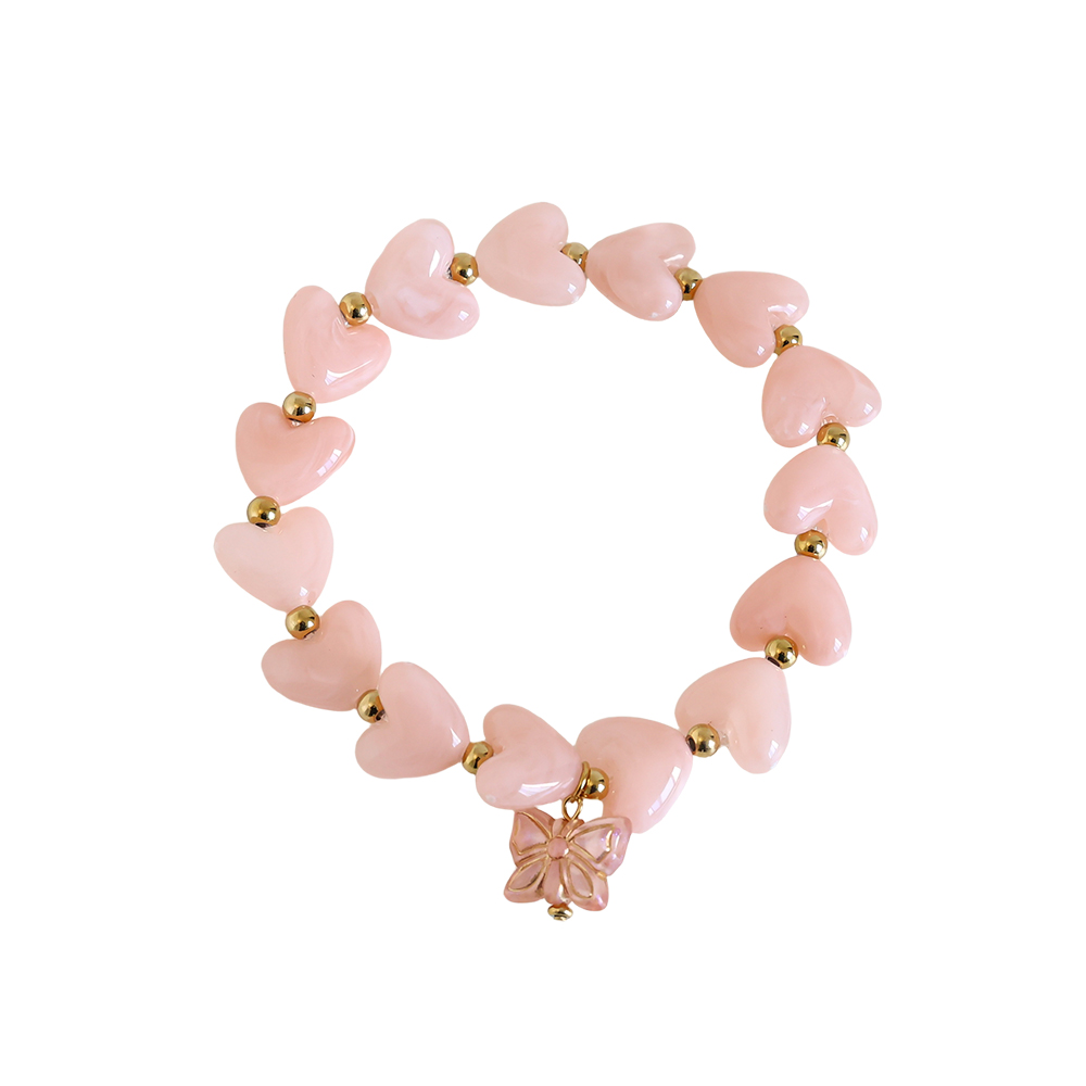 Edelstahl Armkette 20cm Elastic Acrylic Herz Chain With Butterfly